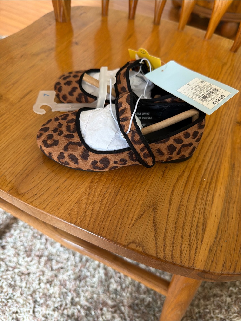 Cat & Jack Leopard Print Mary Jane Shoes - Brown and Black size 7 NWT
